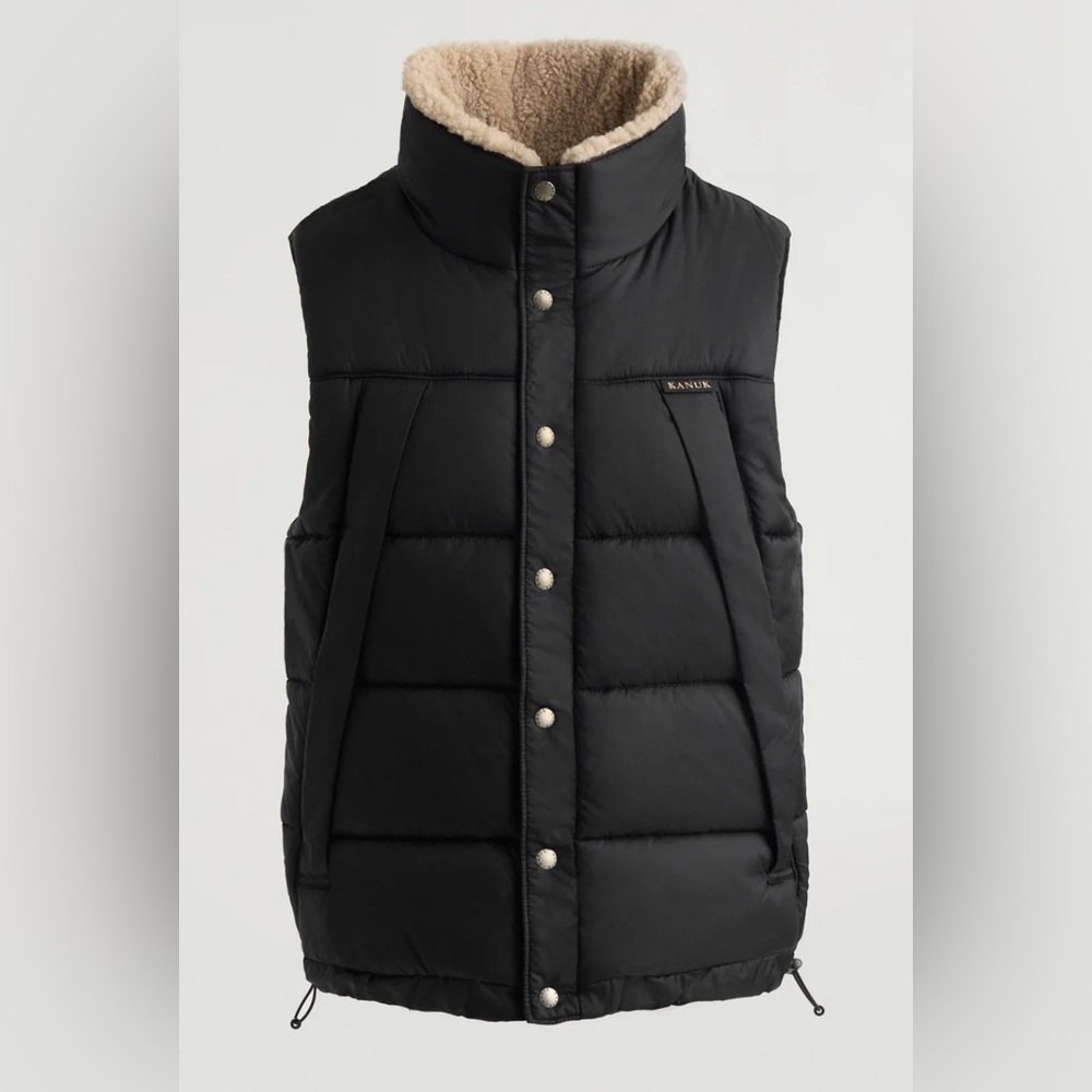 * New Kanuk Puffer Vest Sherpa Collar Black SZ Medium *